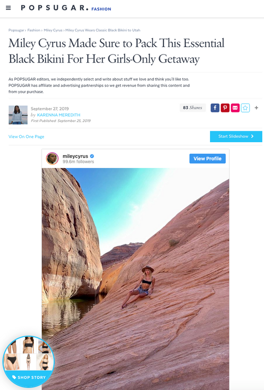 Miley Cyrus wearing a black bikini fr...