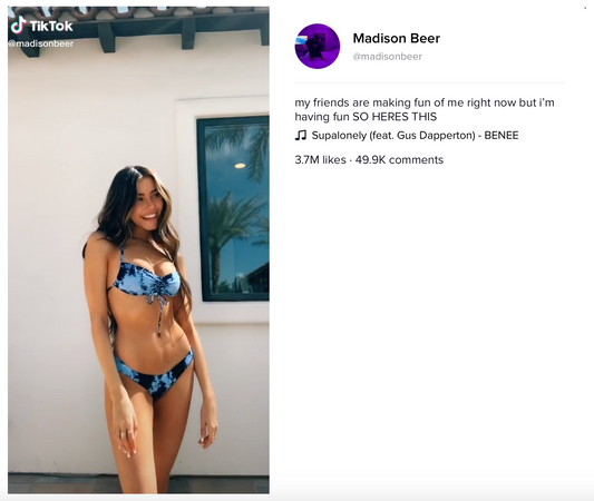 Madison Beer blue tie dye bikini